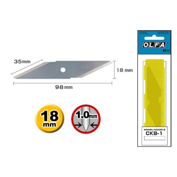 

OLFA CKB-1 Refill Pisau Cutter (2pcs/pack) Craft Knife Spare Blade For CK-1