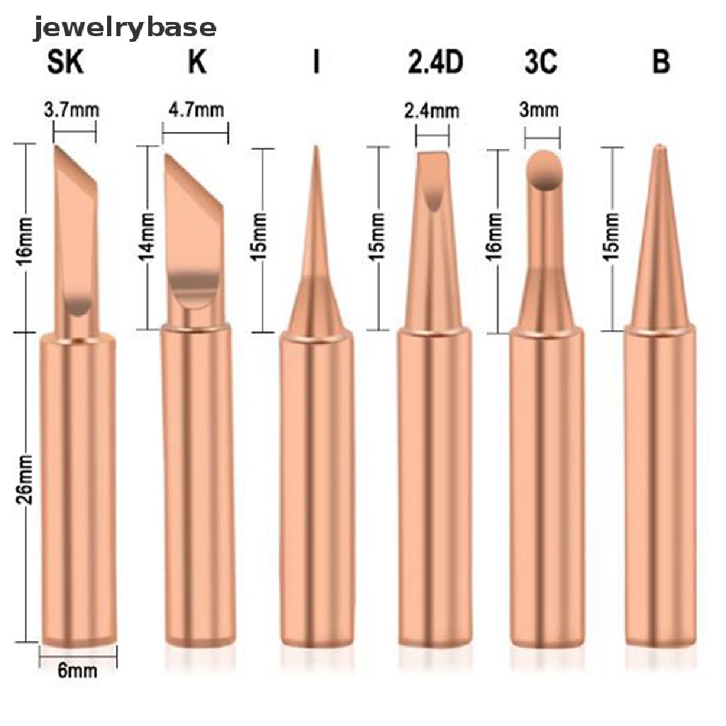 5 / 6pcs Kepala Solder Bahan Tembaga Murni Bebas Timah 900M-T