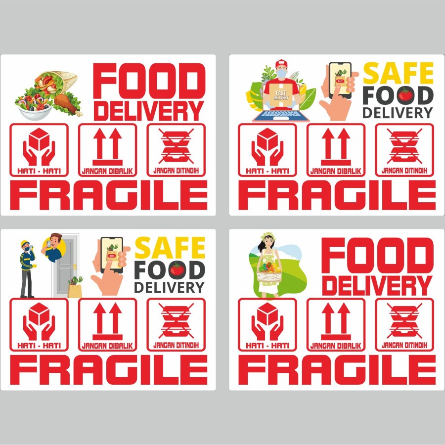 

stiker food delivery stiker makanan fragile b ukuran 8 x 6 cm