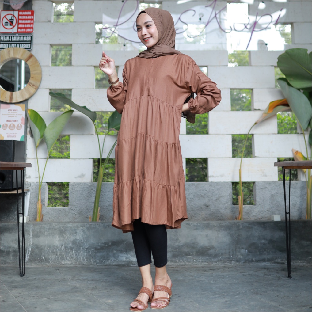 Tunik Rayon Rempel Naomi || DEYAN - Anna tunik rempel resleting depan // tunik rayon wanita