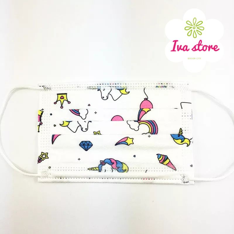 Masker anak motif unicorn isi 50pc