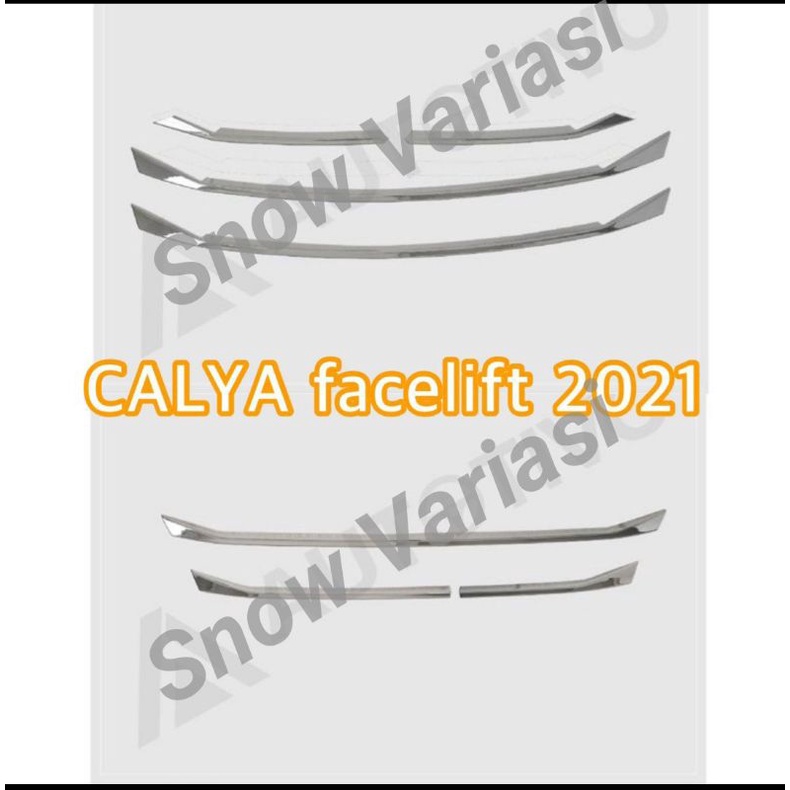 Paket lis gril grill grille atas bawah radiator calya facelift 2019 2020 2021 chrome