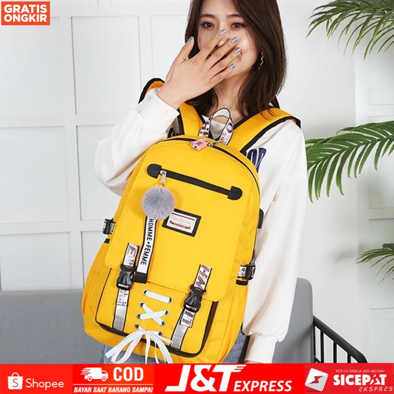 TAS PUNGGUNG TAS RANSEL UNTUK ANAK LAKI-LAKI DAN PEREMPUAN TAS KAPASITAS BESAR PERJALANAN KOREA -ZEC