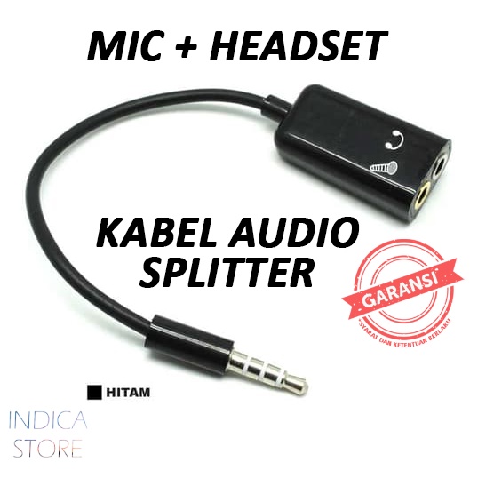 Jual Kabel Splitter Audio Mic Male To Dual Female In Jack Mm Shopee Indonesia