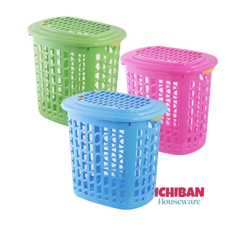 GOJEK - Keranjang Baju Laundry LUXIO + Tutup / KERANJANG LAUNDRY / Keranjang Pakaian Tutup Plastik T