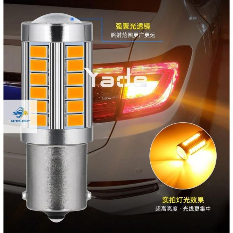 Lampu LED Stop Lamp Strobo Lampu Rem Bayonet LED 1157 33 SMD Puter Bayonet Lensa Mobil motor