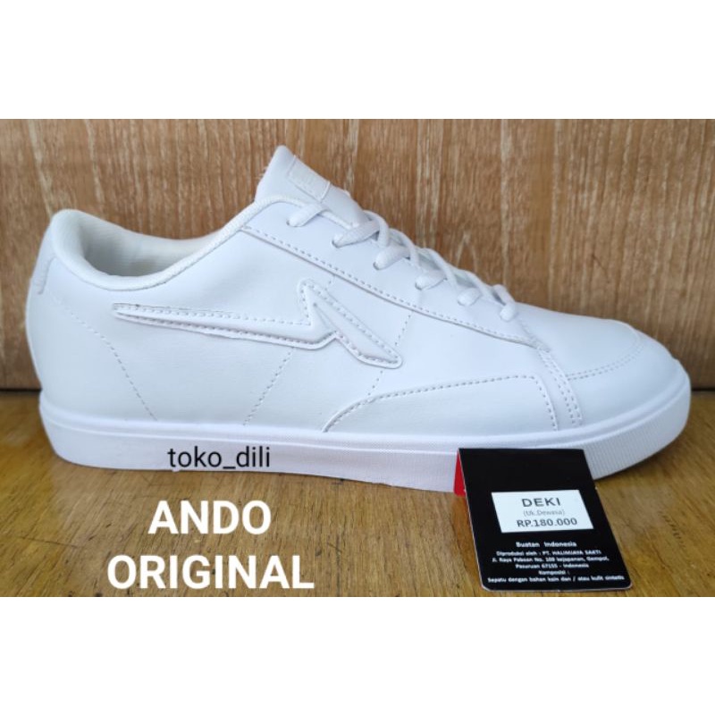 SEPATU ANDO ORIGINAL 39/43 PUTIH POLOS.