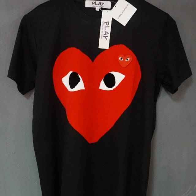 kaos oblong CDG PLAY comme des garcons BIG heart logo mirrror quality UNISEX