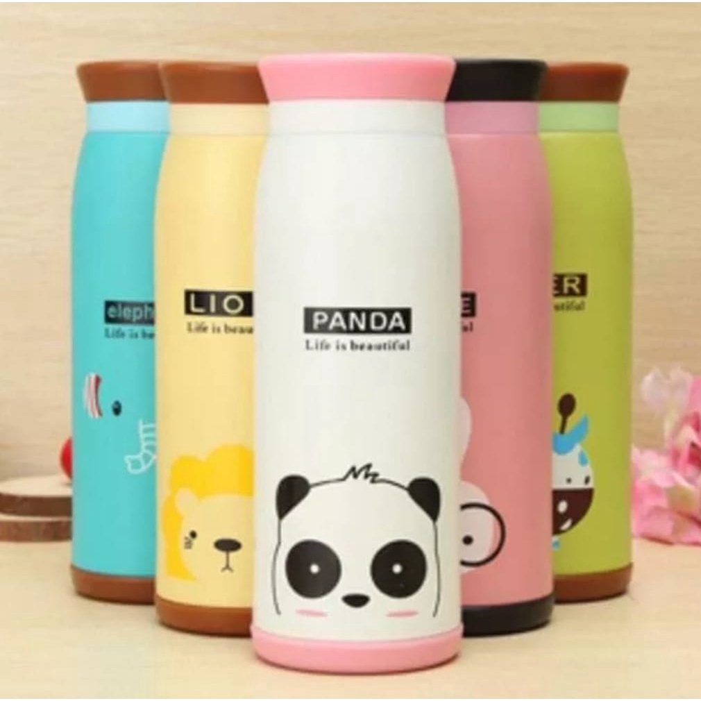 Termos 500ML Karakter Unik Cute Animal Stainless Steel-Thermos Thumbler Kartun Animal Stainless Steel 500ML-Tumbler Botol Minum Kuat Tahan Lama Bermotif Hewan Untuk Air Panas Dingin