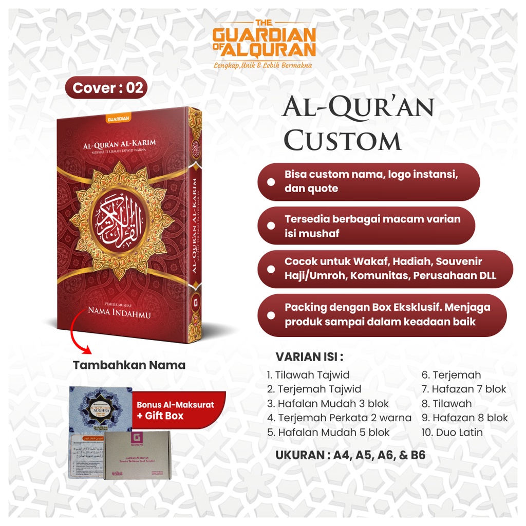 Alquran Quran Al quran Nama Sendiri Custom Request Mushaf Musaf Tilawah Tajwid Terjemahan Latin Perk