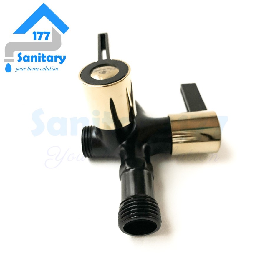 Kran Cabang Shower Hitam Emas GRV- Keran air Cabang Double Shower Kamar Mandi Bathroom Faucet BLack Gold