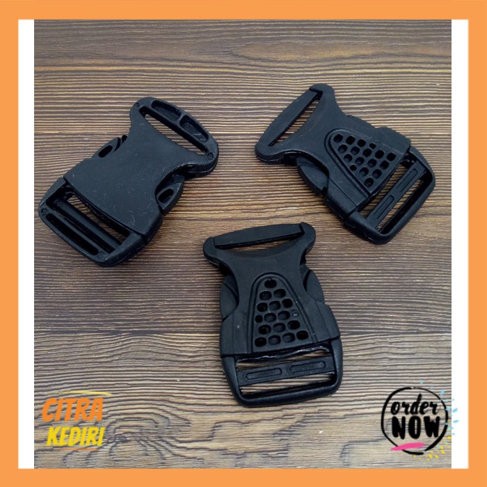 Buckle/ Slop  2,5 cm kunci sodok hitam aksesoris tas