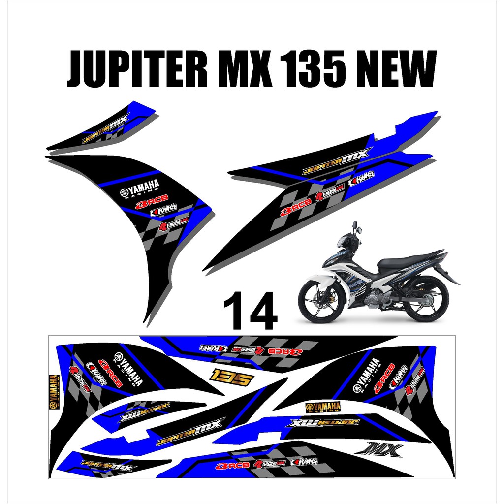 Stiker Sticker Striping Lis Variasi Yamaha Motor MX NEW 135 Keren Murah Desain DS MXN – 14