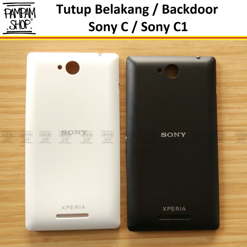 Tutup Belakang Baterai Casing Backdoor Back Door Cover Sony Xperia C Original OEM Hitam Putih C1 C 1