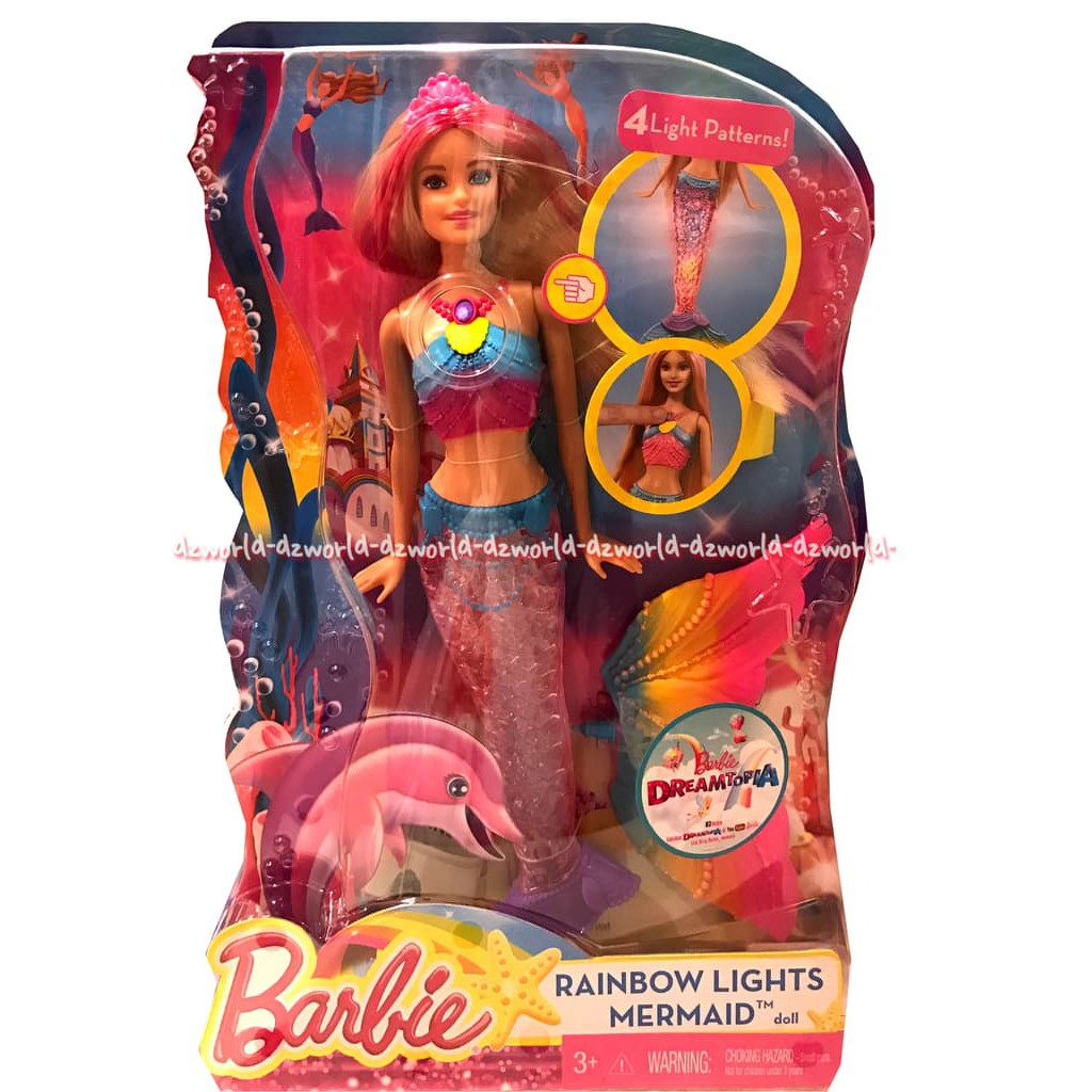 Barbie doll original Barbie Rainbow Light Mermaid Putri Duyung Nyala Murah