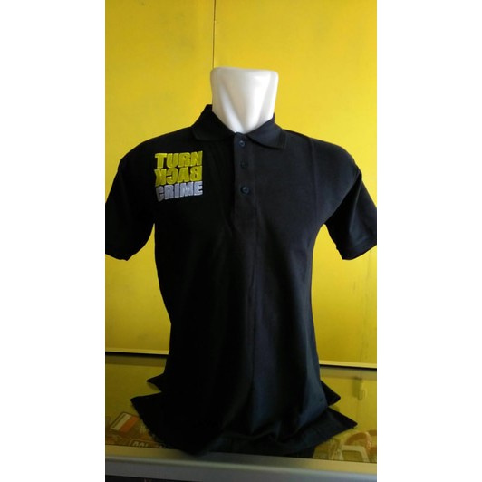 polo shirt/kaos kerah turn back crime lakos katun biru