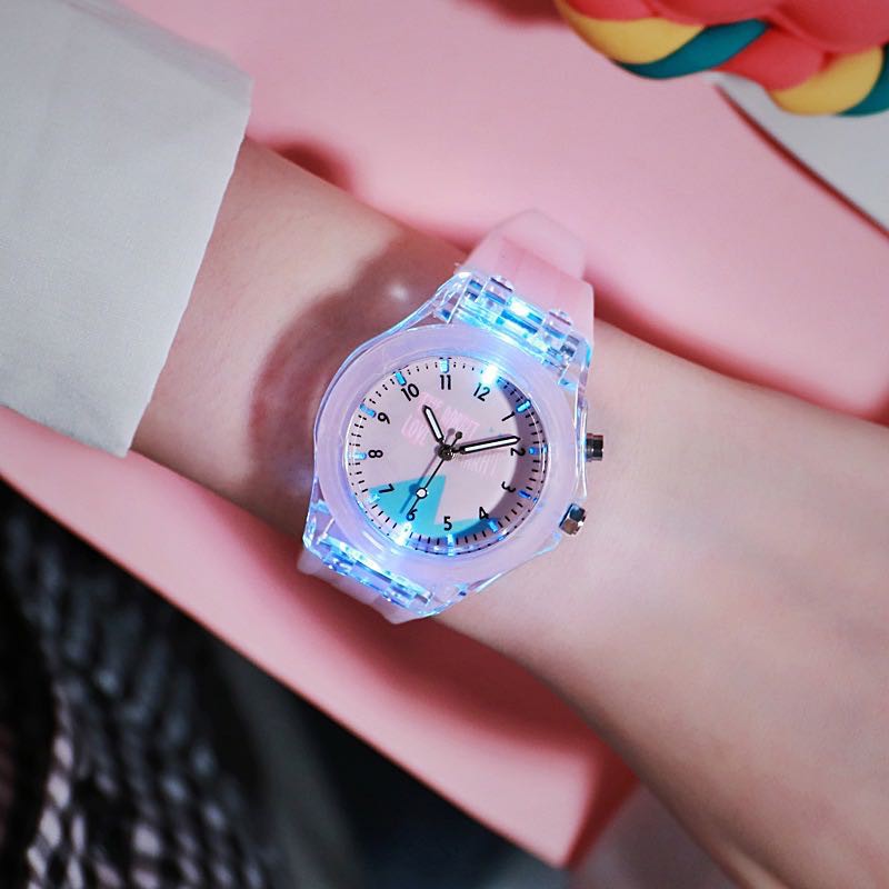 Jam Tangan Wanita Analog Quartz Jelly LED Korean Fashion / Jam Tangan Jelly LED Import