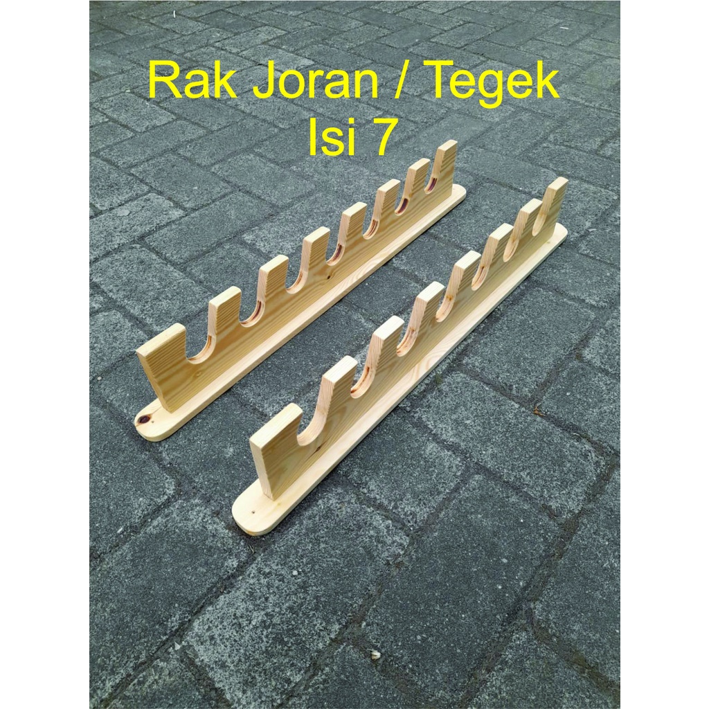 rak kayu dinding joran tegek pancing