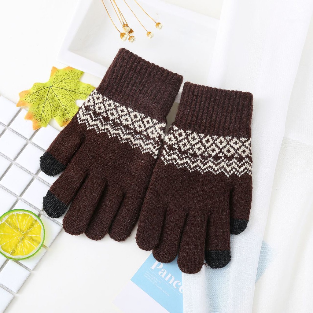 Sarung Tangan Gunung Bahan Wool Plush Velvet Winter Gloves