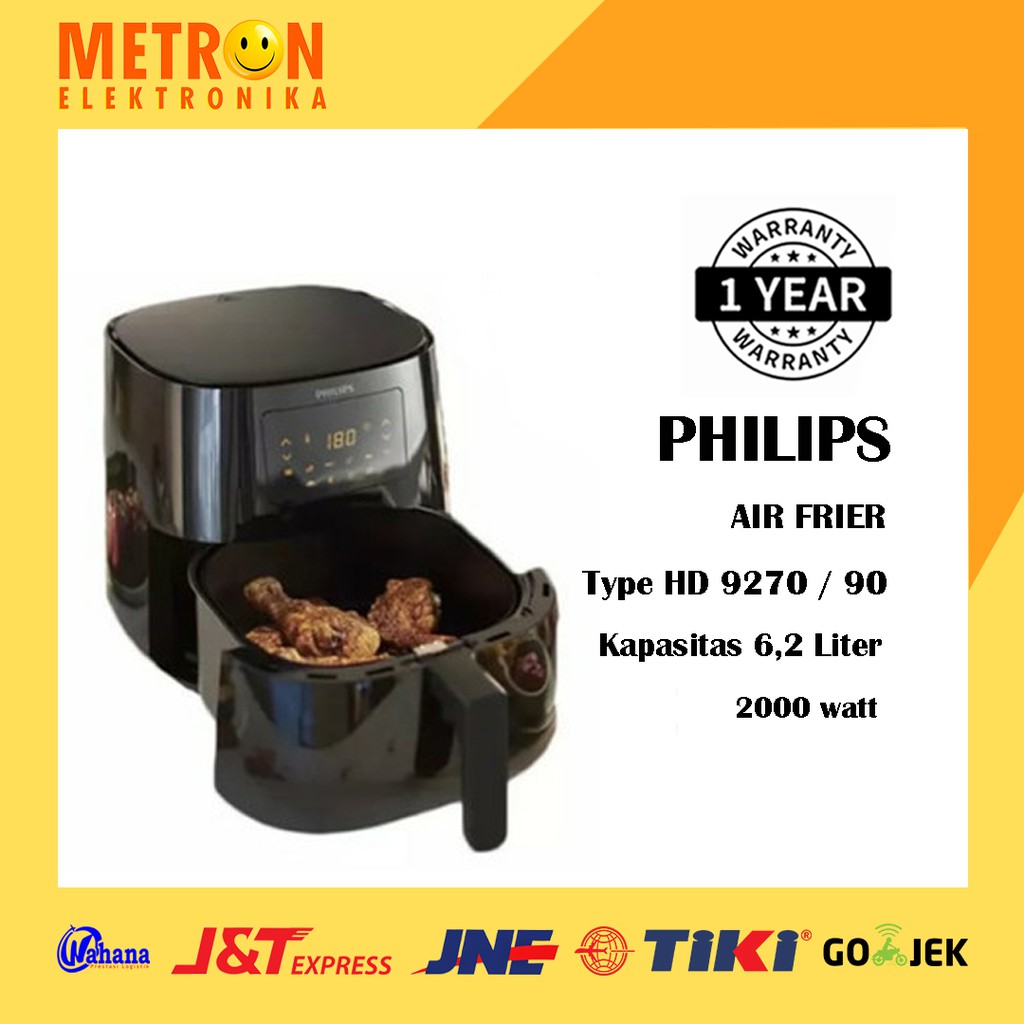 PHILIPS HD 9270 / 90 AIR FRIER  XL 2000 WATT 1.2 KG  6.2 LT / HD927090