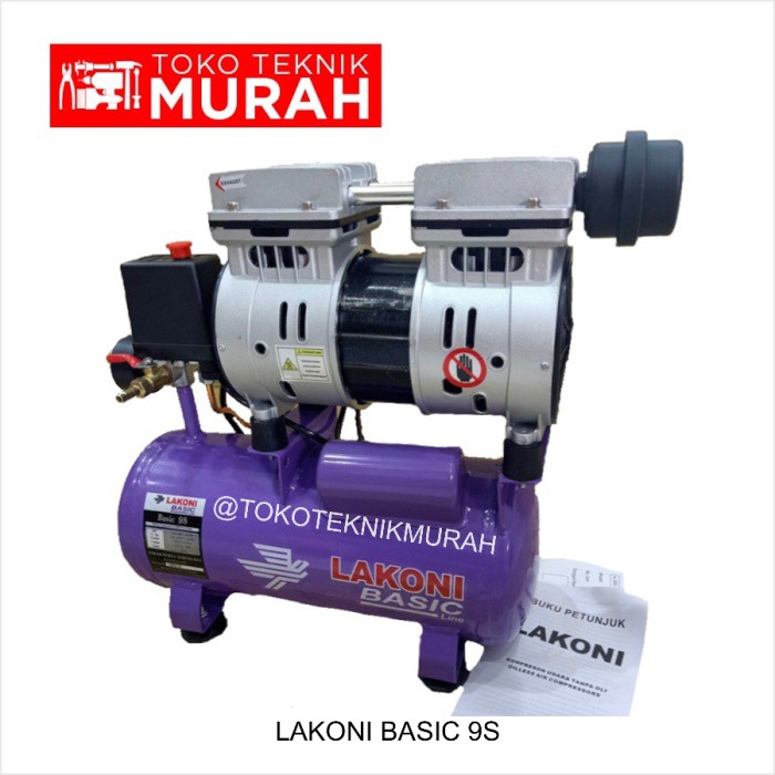 Lakoni Basic 9S Kompresor Oilless Silent 3/4 HP 0.75 HP 9 S Tanpa Oli