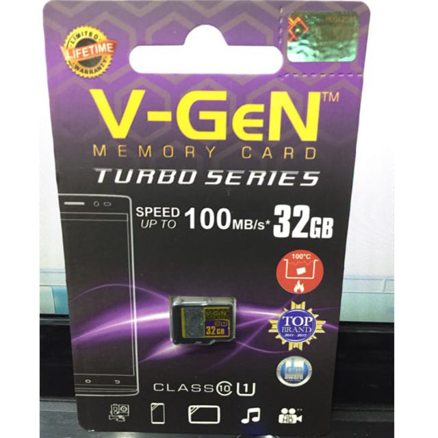 V-gen Micro SD 32GB Class 10 V-GeN Turbo Series 100MB/s Memory Card Vgen