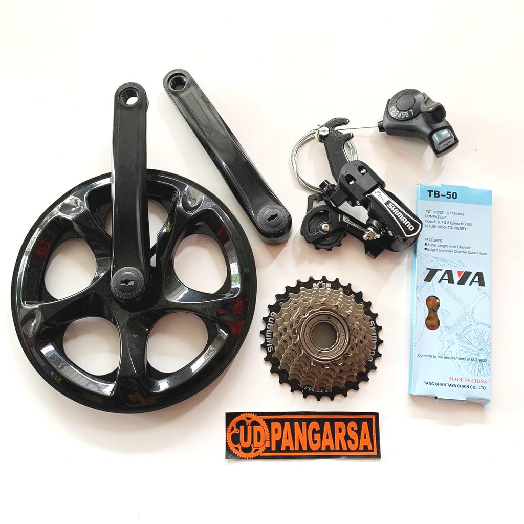 Paket Mini Groupset 7 Speed Shimano Fhreewheel Sepeda Minion Seli