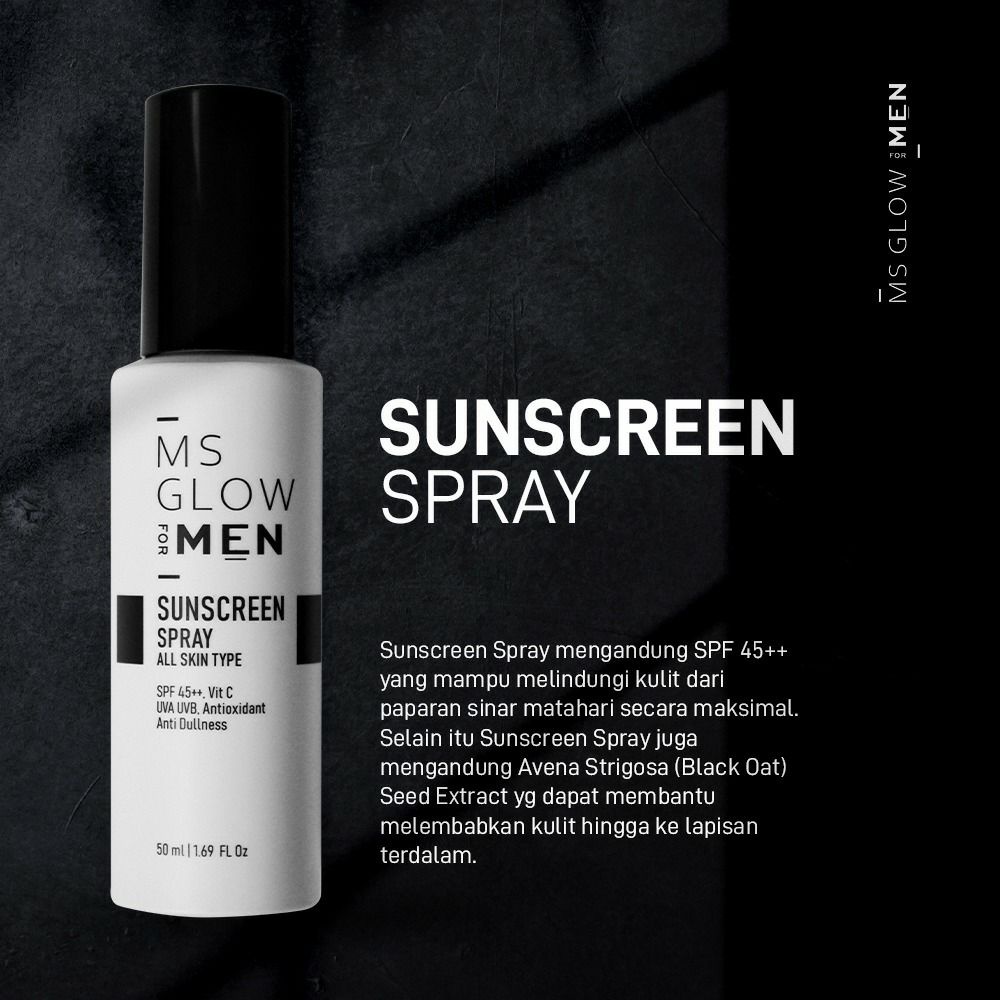 MS Glow For Men Sunscreen Spray GIRLSNEED77 Dapat Melindungi dari Sinar UV dan Mencerahkan Kulit Wajah