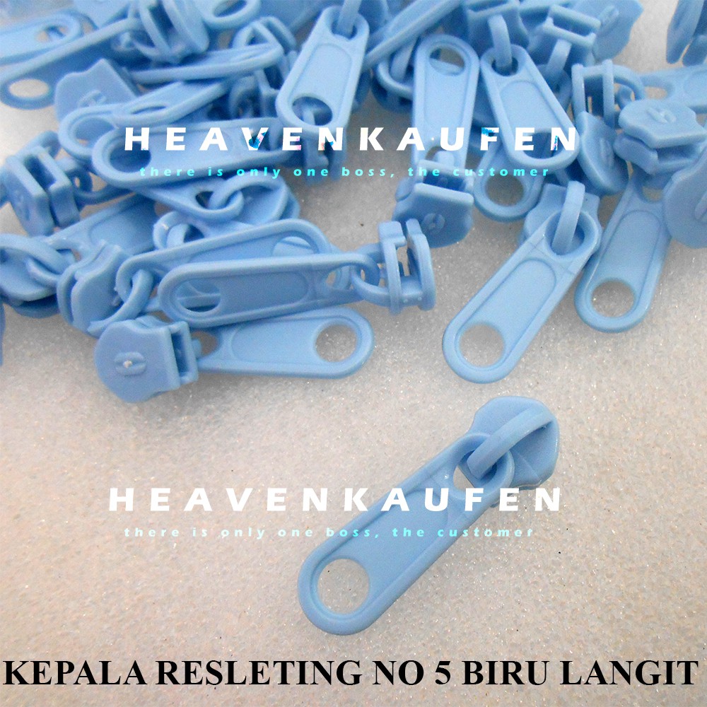 Kepala Resleting - Kepala Zipper Biru Langit No 5 Murah