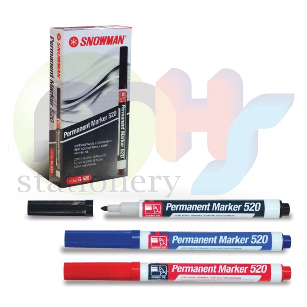 

SNOWMAN Permanent Marker Spidol Permanen AG-520 Kecil