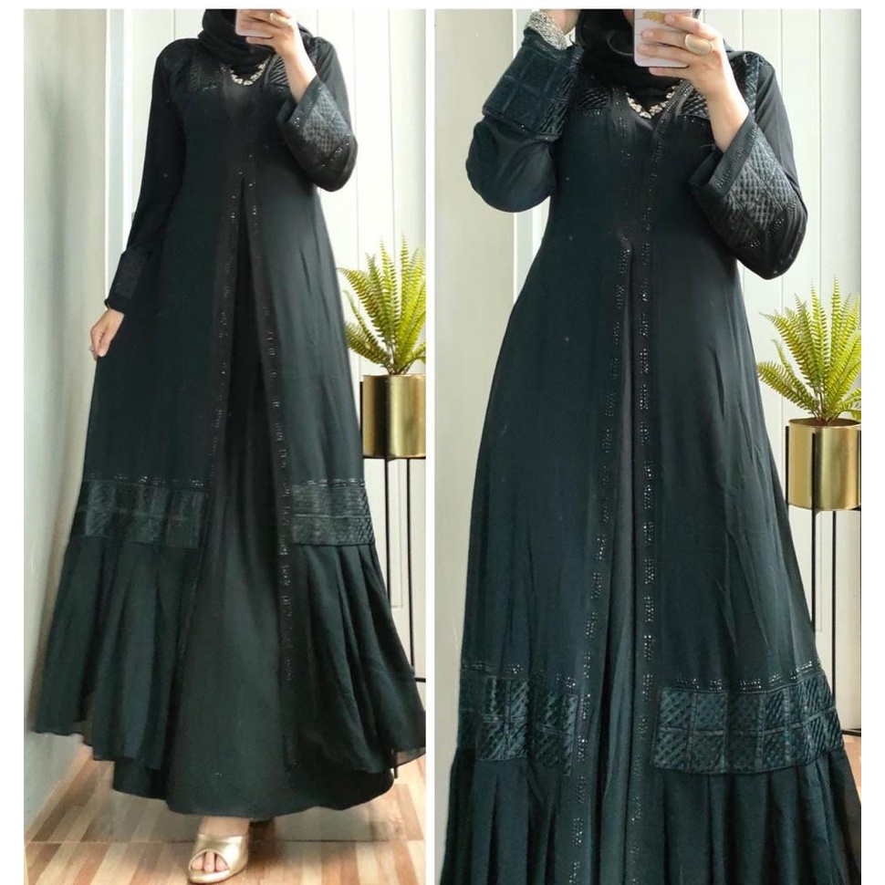 Abaya Hitam Bordir Arab Mewah Jumbo Terbaru // Abaya Dubai Turki Asli Original Baju Gamis Turki