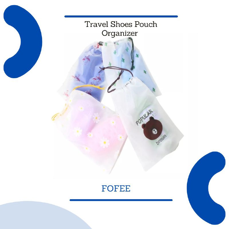 [IMPORT] - Travel Shoes Pouch Organizer Tas Sepatu Serut/Makeup/Tas Kosmetik Wanita Anti