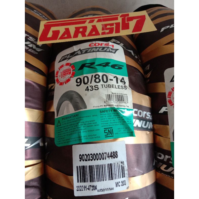 COD BAN LUAR CORSA R46 R 46 SOFTCOMPONT CORNERING HARIAN ROAD RACE 90/80 100/80 120/60 150/60 14 17