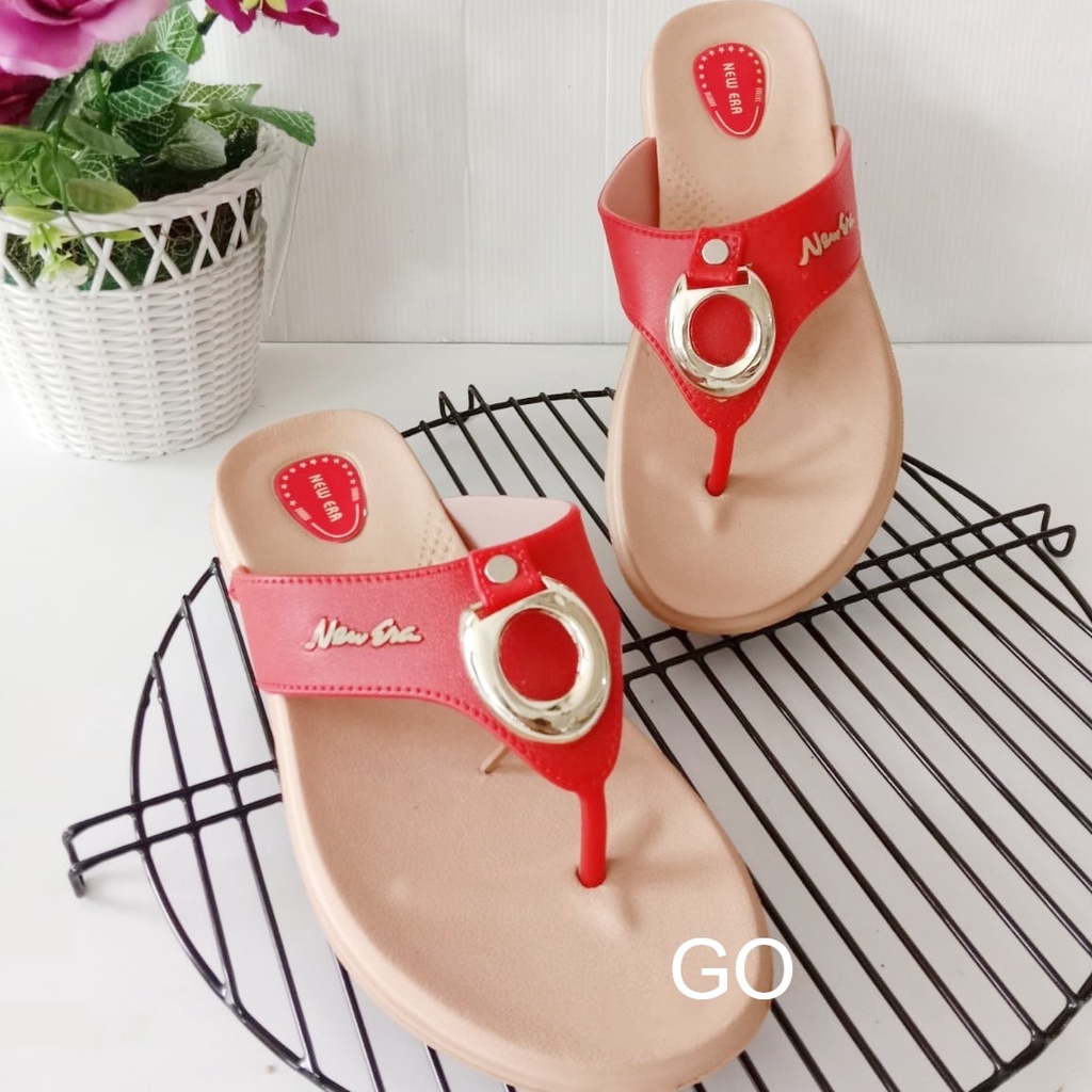 gos NEW ERA LB E 5111 Sandal Wanita Wedges Fashion Sendal NEW ERA Dewasa Cewek Perempuan Original Sandal Gaul Kekinian Nyaman