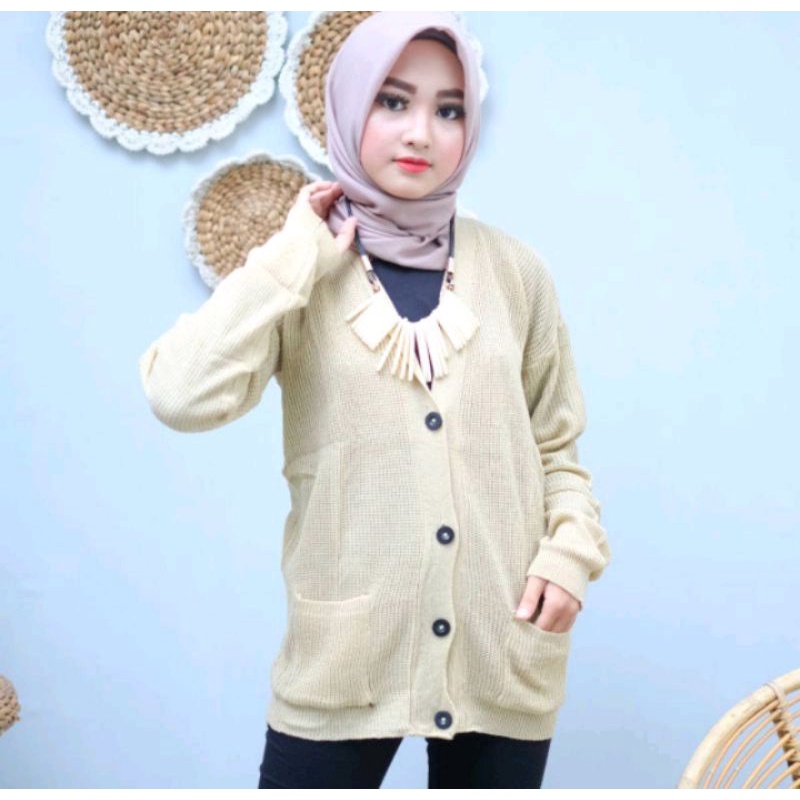 [ COD] Cardigan rajut kantong tebal wanita | Cardigan Rajut Tebal Korea