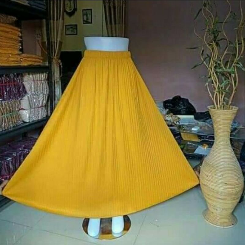 HZ  ~ ROK PANJANG PLISKET / ROK RREMPEL KECIL/ ROK PRISKET-4