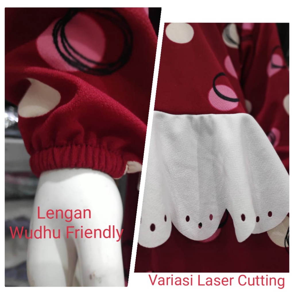 MOMOGI-GAMIS KELLY /GAMIS ANAK PEREMPUAN POLKA LASER CUTTING/Usia 5th-10th