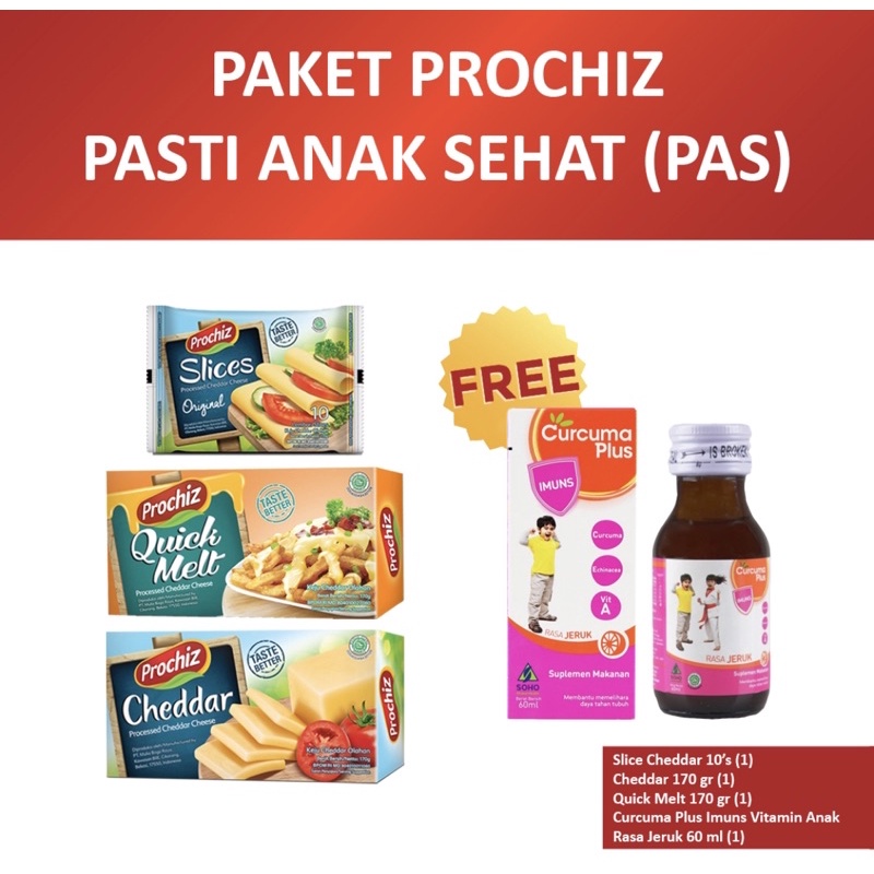 PROCHiZ Paket PAS FREE Curcuma Plus Imuns Vitamin Anak Rasa Jeruk