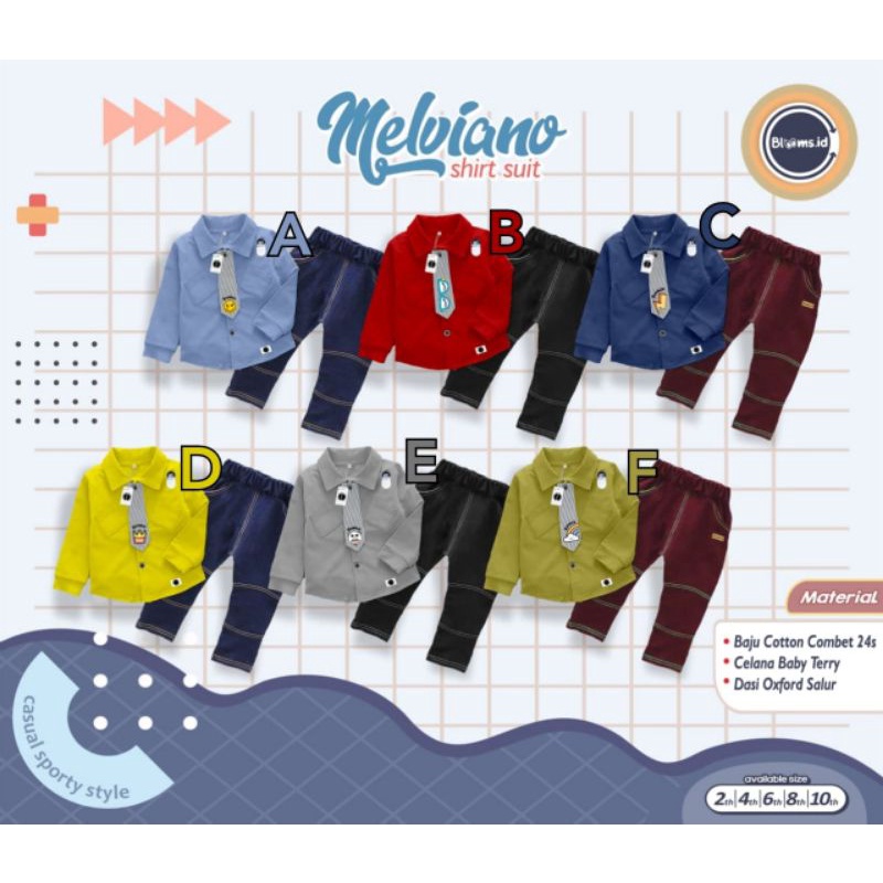 Melviano Shirt Suit by Blooms.id/Setelan anak laki/ Baju Anak Laki / Baju anak