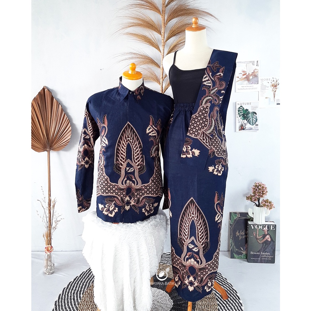 GRATIS ONGKIR - COUPLE BATIK KEMEJA PRIA DAN ROK SPAN AISYAH BAJU BATIK COUPLE KONDANGAN BATIK WISUDA BATIK LAMARAN