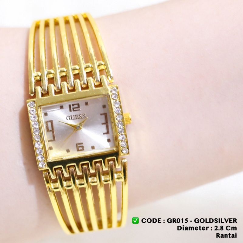 JAM TANGAN WANITA GUESS RANTAI TANGGAL