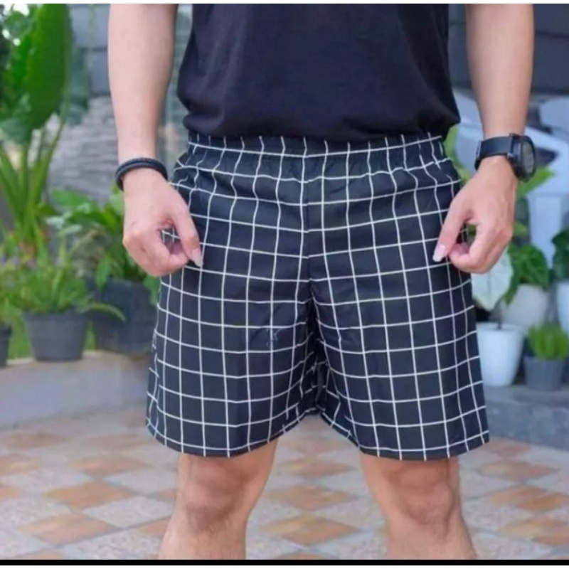 New arrival !! celana pendek boxer unisex tartan