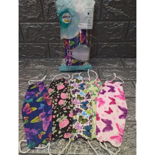 Masker mulut KF94 motif dewasa isi 20bj