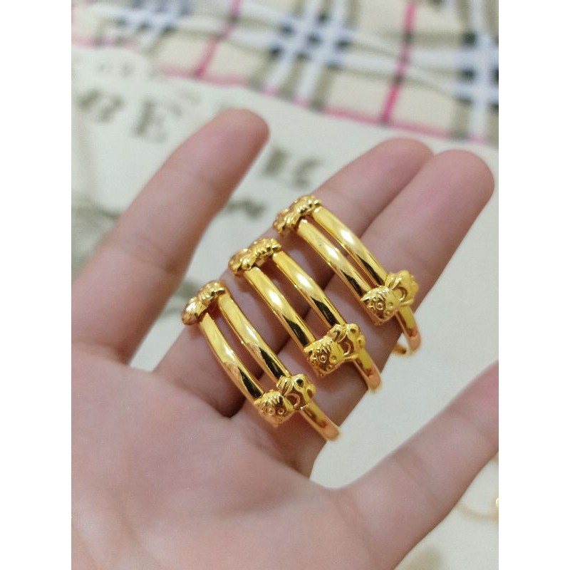 GELANG SELOT ANAK HELLO KITTY PERAK LAPIS MAS 24K