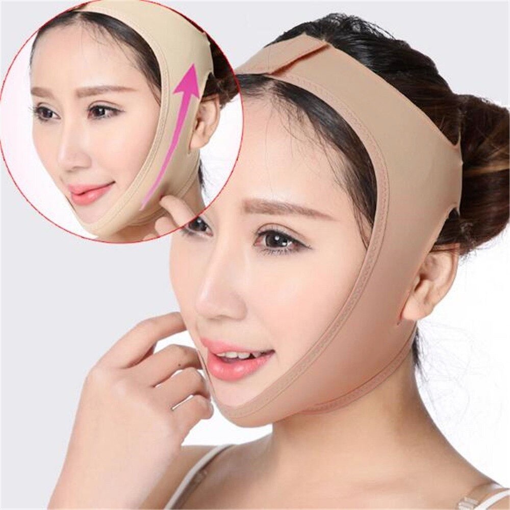 Sabuk Penirus Wajah Face Lifting Mask Anti Wrinkle Belt - TZ20 - Light Skin