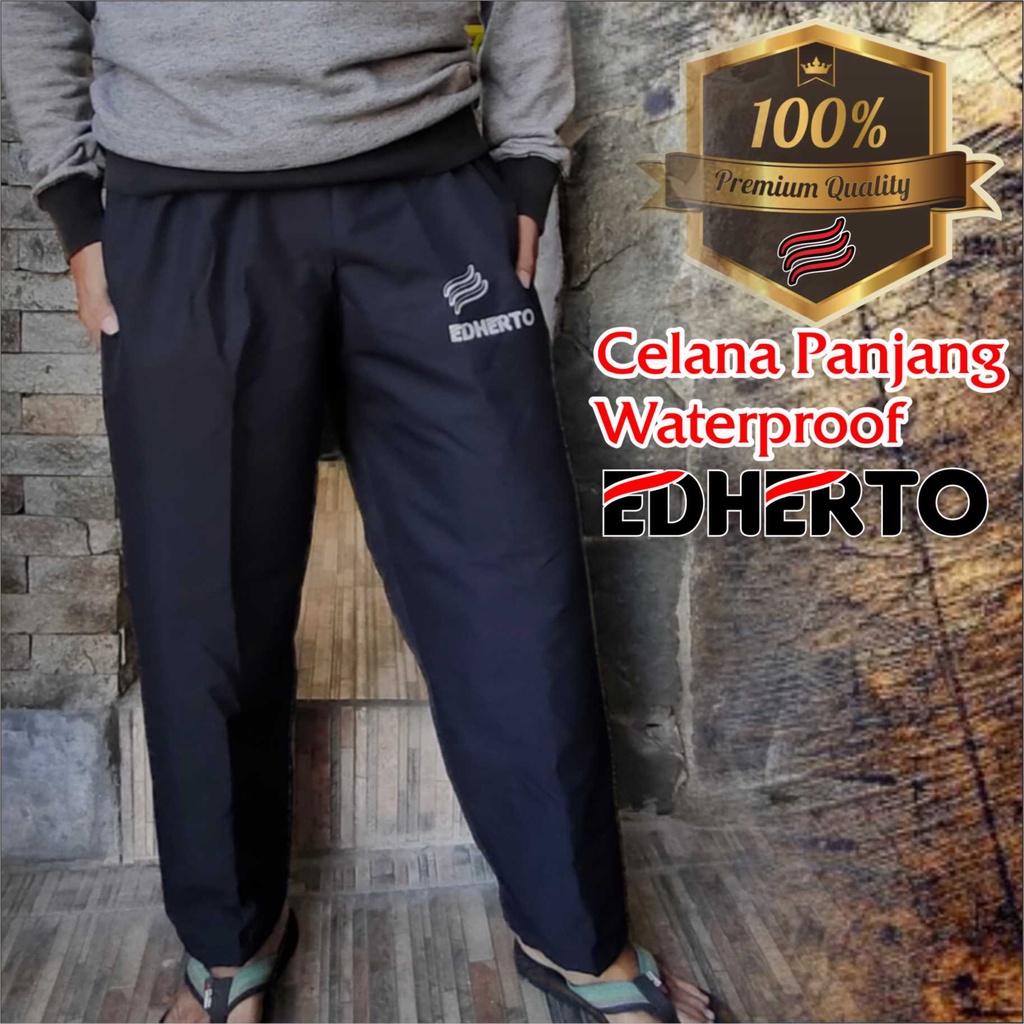 Celana Waterproof buat Setelan Jas Hujan - Rainwear Pants Anti Air EDHERTO - Celana Raincoat Waterpr