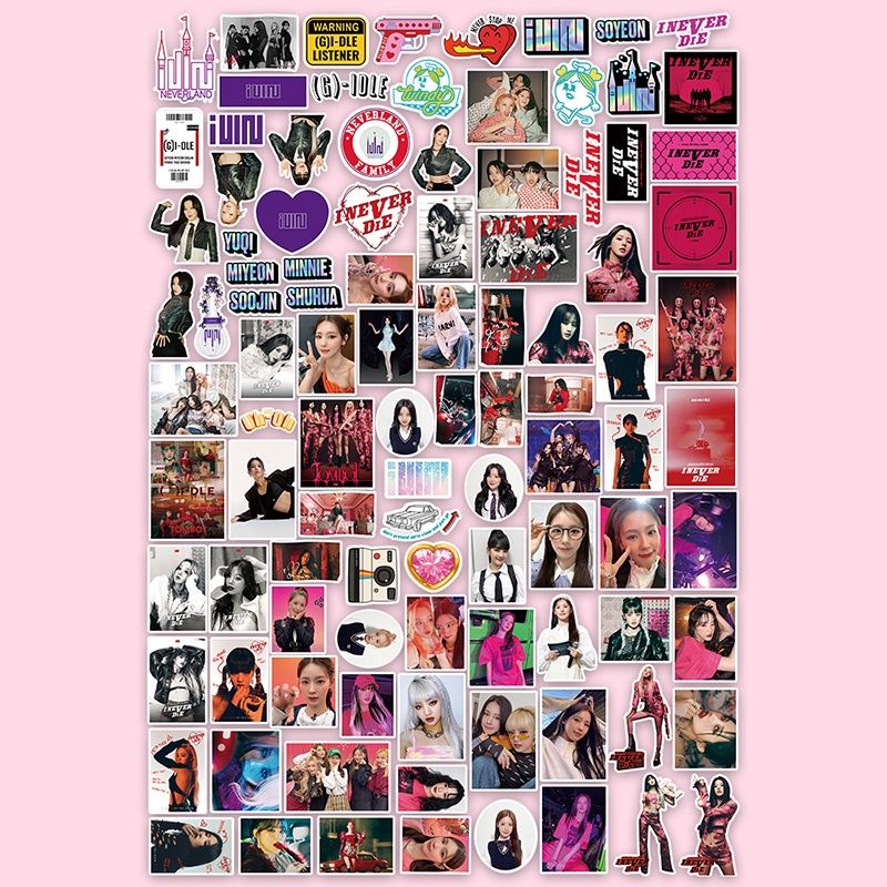 (G) 100pcs / set Stiker I-DLE I NEVER DIE Photo GIDLE Untuk Dekorasi Diary / Koper