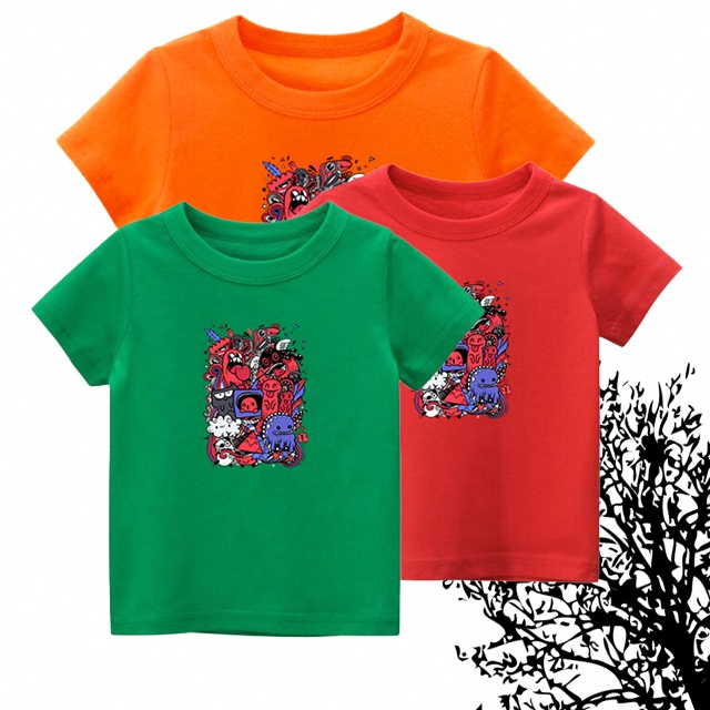 Kaos Anak Cute Monster Lucu Katun untuk usia 1-8