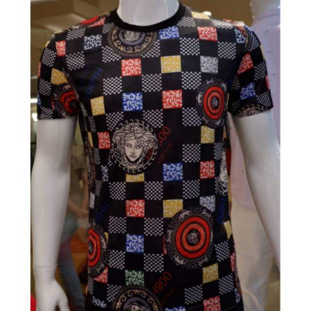 Kaos pendek cowok versace multicolour