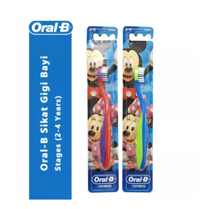 Oral-B Kids soft toothbrush stage 2 (2-4Tahun) Disney mickey / Sikat gigi anak oral B stages 2